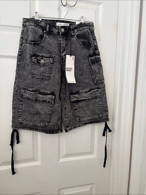 Almost Famous Black Washed Cargo Skater Shorts